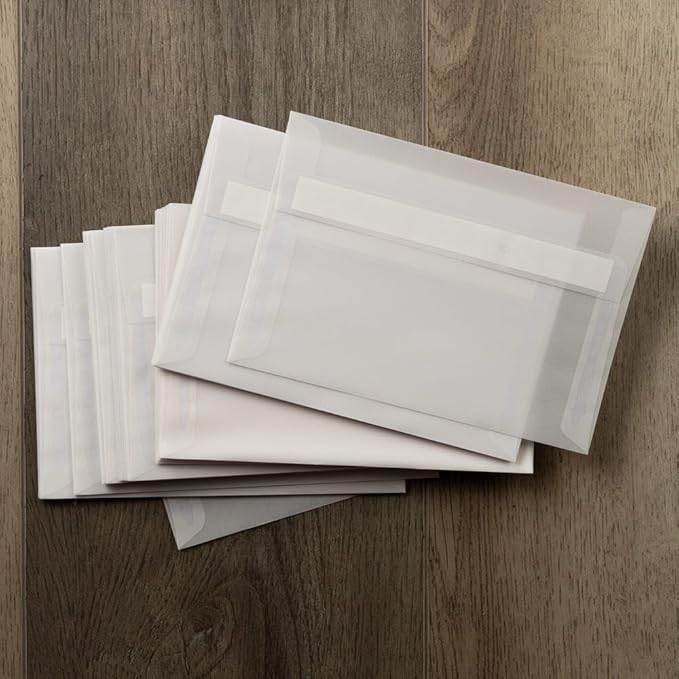 LUXPaper A8 Invitation Envelopes (5 1/2 x 8 1/8) - Clear Translucent (50 Qty) | Perfect for Invitations, Announcements, Sending Cards, 5x7 Photos | 4885-00-50