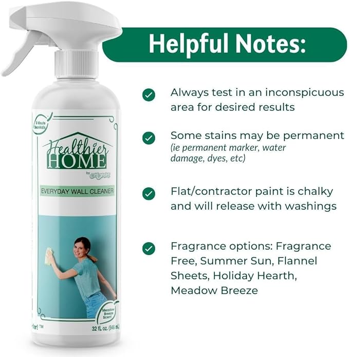CHOMP! Painted Wall Cleaner Spray, Multipurpose for Walls, Ceilings, and Baseboards, Removes Dirt, Dust, Odor, Stains, Healthier Home 5-Minute CleanWalls 4-in-1, 32 Ounces (Fragrance Free)