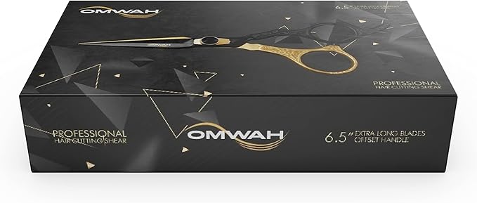 OMWAH - Professional 7.5" Hair Shear Made of Premium 440c Japanese Steel Scissors for Barbers and Salon Extreme Sharp Hair Scissors