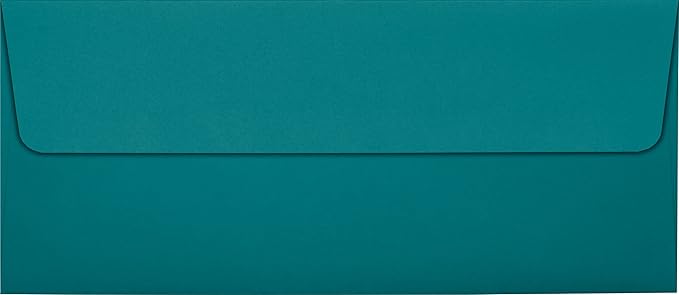 LUXPaper #10 Business Envelopes | Peel & Press | 4 1/8" x 9 1/2" | Teal | 80lb. Text | 50 Qty