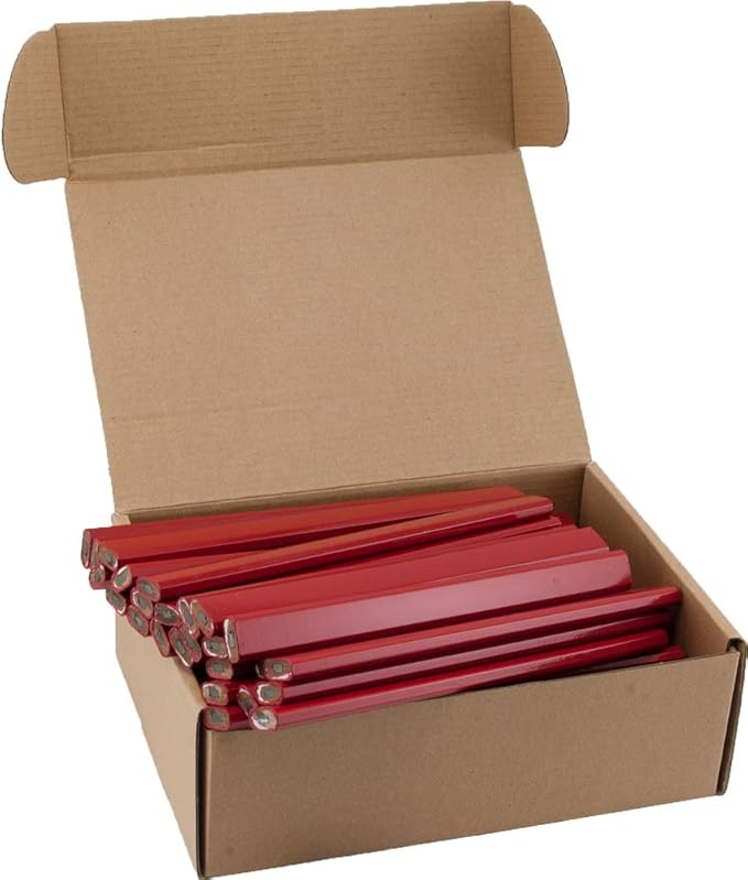 GRAPHITE Hard Lead Carpenter Pencil #2 Lumber Pencil (72) PCS - Industrial Pencil Wood Flooring Marker for Wood Working Tools Marking & Concrete Marking - Red