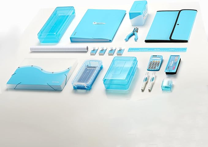 Calculator Blue, Basic Small Solar and Battery Operated, Large Display Four Function, Auto Powered Handheld Calculator School and Kids Available in Green, Red, Purple, Grey, Pink, 1 PK – by Enday