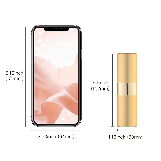 Perfume Travel Refillable Atomizer Bottle: Cologne Spray Mini for Refill - Empty Fragrance Sprayer for Men - Large Size 20ML Gold