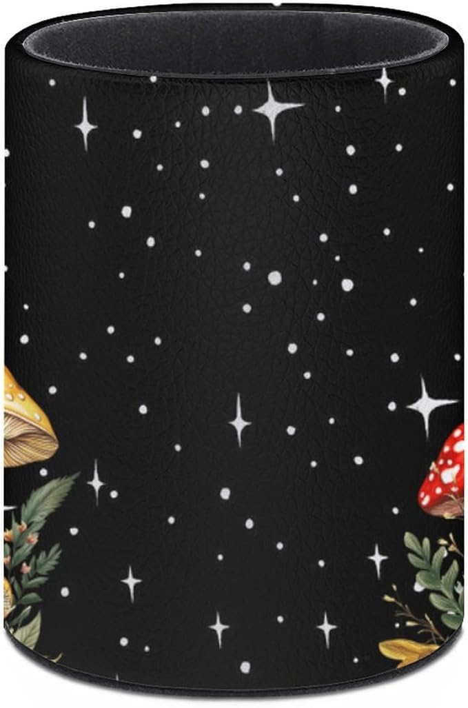 Mushroom Pen Holder Pencil Organizer Cute Pencil Cup Desk Decor Makeup Brush Holder PU Multifunctional Office Suppliesfor Home Classroom School