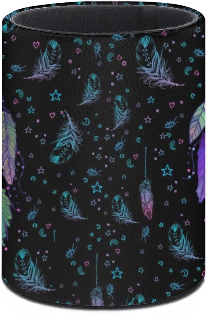 Dreamcatcher Pen Holder Pencil Organizer Cute Pencil Cup Desk Decor Makeup Brush Holder PU Multifunctional Office Suppliesfor Home Classroom School