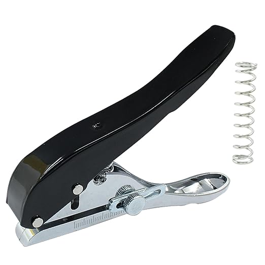 4 mm Single Hole Punch, Portable Hand Held Paper Hole Puncher, Black Long Hole Punch for Paper, Cards, Plastic