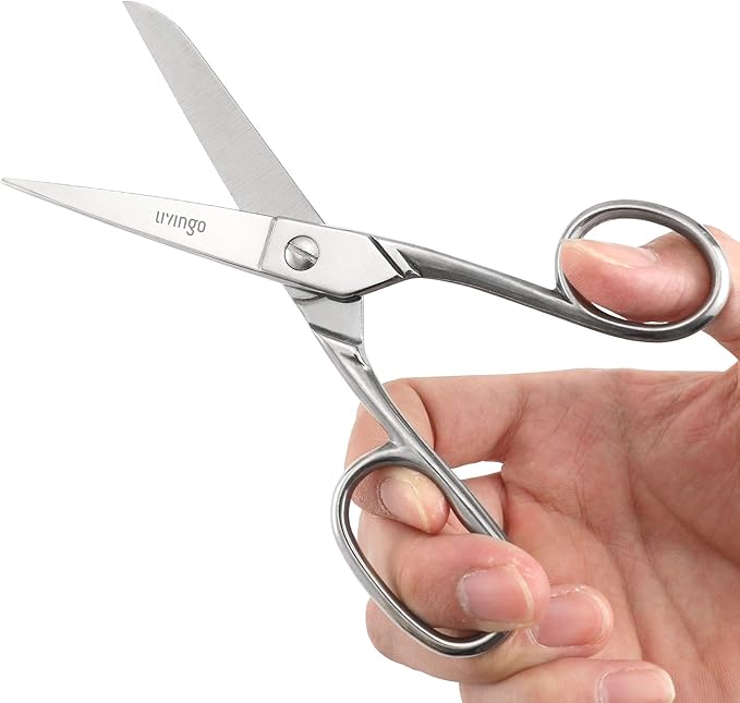 LIVINGO 6'' Professional Forged Fabric Scissors, Precision Tailor Small Scissors Heavy Duty, Sharp Stainless steel Sewing Shears for Crafting Supplies
