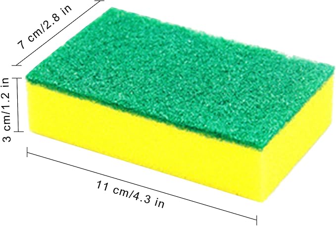 Sponge Individually Wrapped 24 Pack Kitchen Dishwashing Sponge, Non Scratch Scouring Pad, Odor-Free Sponge Wipes for Travel Apartments