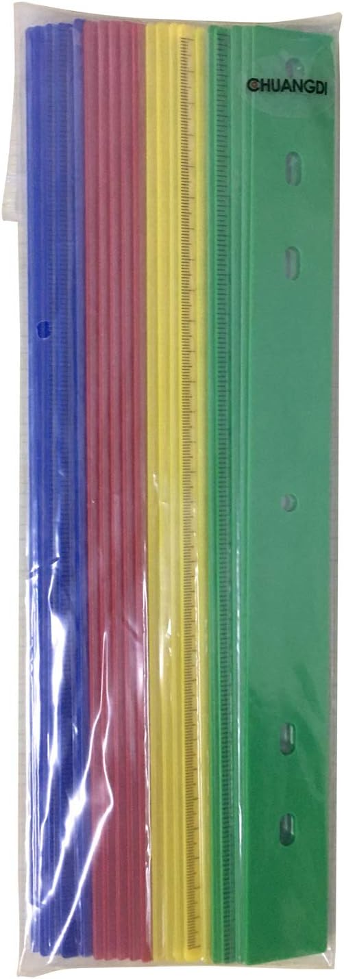 Chuangdi 20 Pieces 12 Inch Rulers Bulk Plastic Colorful Rulers for Kids Student Classroom School Office (Colorful,6 Hole)