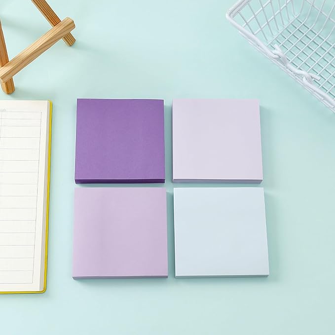 BAYTORY 640 Sheets Pop Paper Up Sticky Notes, 3 x 3 Inches, Self-Sticky Note Pads, Purple Gradient Sticky Pads, Memo Pads for School Office Home Desk Accessories (Purple Series)