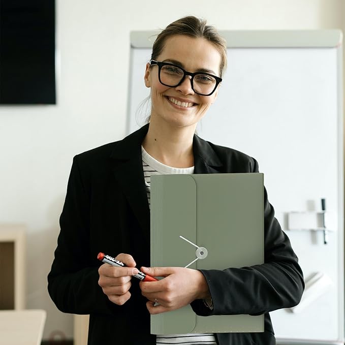 SKYDUE Accordion File Organizer, Expanding File Folder with 7 Pockets, Portable Receipt Paper Bill Document Organizer, Letter/A4 Size Filing Folder School Office Supplies, MossGreen