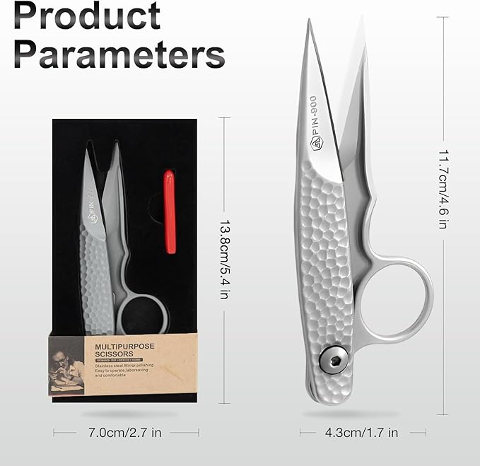 2025 New Upgrade Sewing Scissors, Stainless Steel Premium Tailor Scissors, Thread Snips Trimming Nipper for Gift Wrapping Yarn, Sewing Supplies (2)