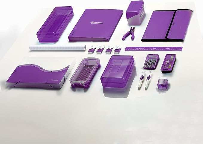 Calculator Purple, Basic Small Solar and Battery Operated, Large Display Four Function, Auto Powered Handheld Calculator School and Kids Available in Green, Red, Blue, Grey, Pink, 24 PK – by Enday