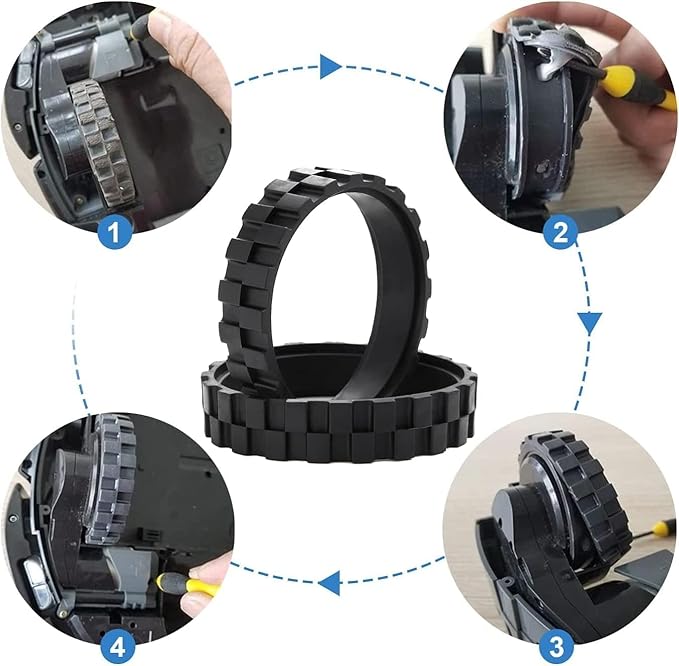 roomba Wheel Replacement for iRobot Roomba s9 (9150) and s9+ (9550) Series Robot Vacuums (Includes 2 Side Brushes, 4 Drive Wheels, 2 Dust Bags, 1 Screwdriver)