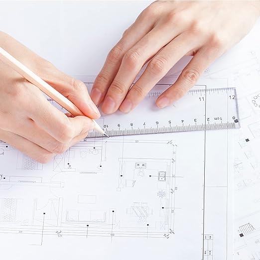 PINGEUI 100 Pack 12 Inches Clear Plastic Straight Rulers, Plastic Measuring Ruler with Inches and Metric Graduations, Measuring Tool for School and Office Supplies