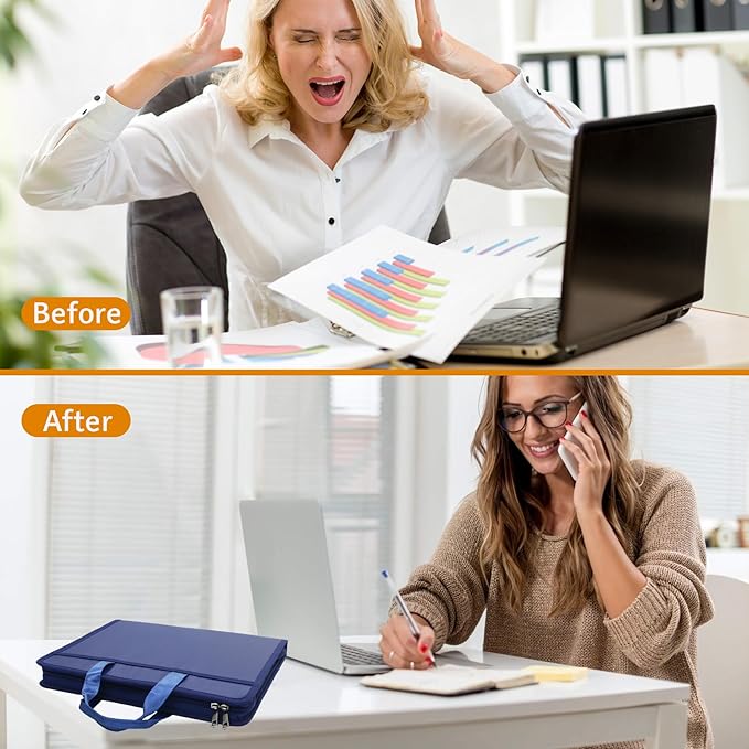 File Organizer Fireproof Expanding Accordion File Folder with Zipper Labels13 Pockets Document Organizer Holder Storage Box Bag for Business Office Receipt Home Travel