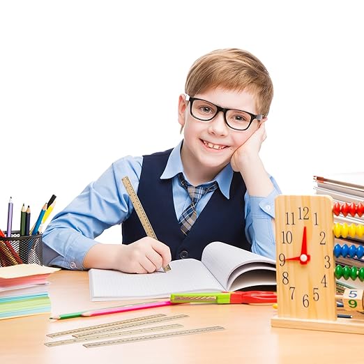 Flutesan 120 Pack Wooden Ruler 12 Inch Wood Measuring Scale Ruler for Student Office School Home, 2 Scale, 30 cm