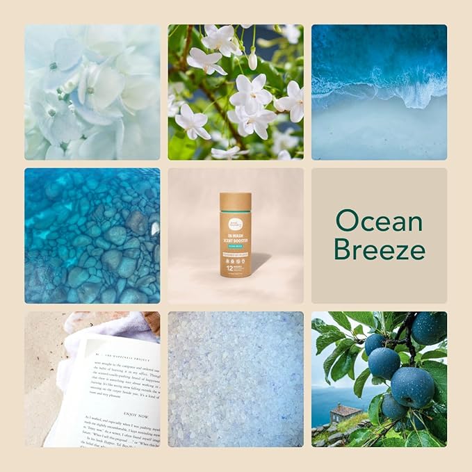 Kind Laundry In Wash Scent Booster Beads - Ocean Breeze - 100% Plant Based - Natural Laundry Booster Beads & Smell Deodorizer - Environment Friendly Odor Eliminator for Clothes (320 grams)