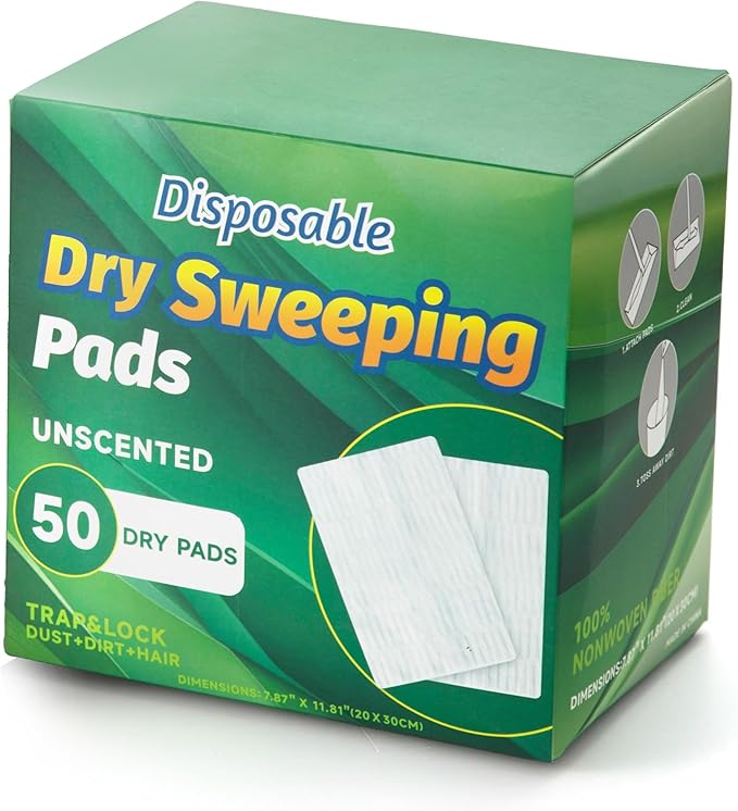 Dry Sweeping Cloths Mop Refills Disposable Sweeping Cloths Floor Dust Refills Mop Pad, Floor Cloth Refills for Swiffer Standard Sweeper , 7.87x11.81inch,150 Count