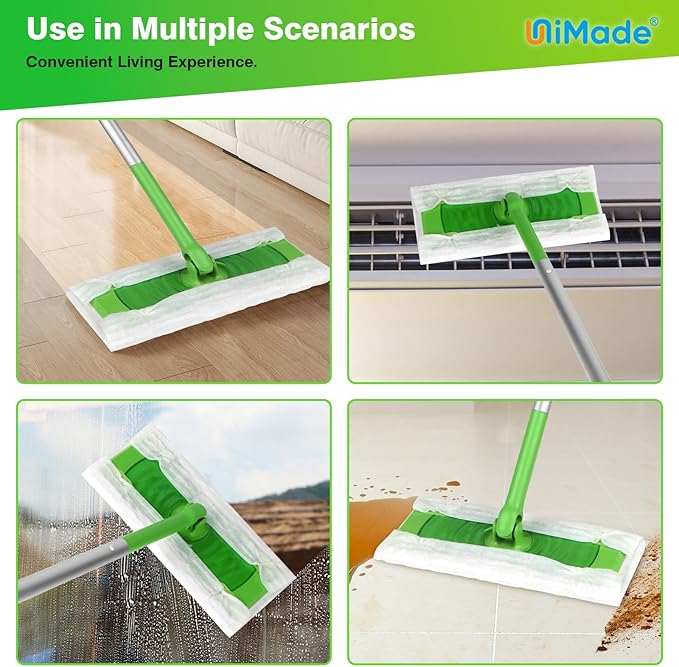 UNIMADE Dry Sweeping Cloths, 100 Count Mop Refill Compatible with Swiffer Sweeper - Disposable Duster Refills Mops for Cleaning Hardwood Floor Dust