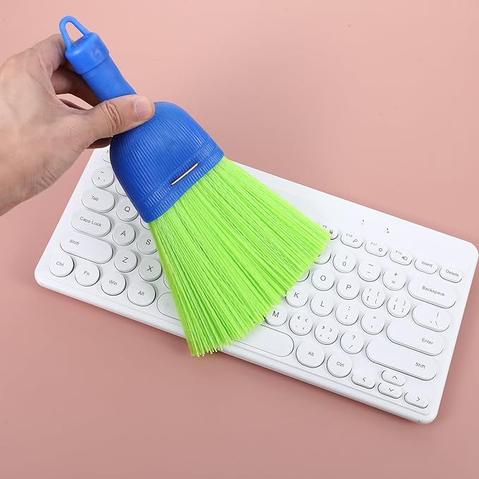 4 Pcs Whisk Broom, Poly Fiber Handheld Brush with Hanging Hole, Outdoor Car Hand Broom for Cleaning Indoor Porches, Floors, Decks, Driveways, Dust, and Dirt
