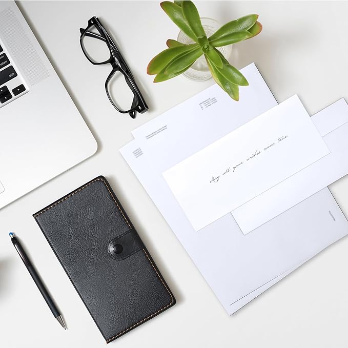 Zzrywuty #10 Letter Size Mailing Envelopes for Business, 100pcs Self Seal Windowless Security Envelopes 4-1/8 x 9-1/2 Inch White 24LB Paper