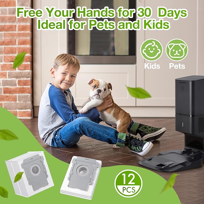 Rowhalf 20 Pack Vacuum Bags for iRobot Roomba, Effective Dust Filtration, Compatible with i3+ i4+ i5+ i6+ j6+ i7+ j7+ i8+ J8+ J9+ s9+ 104 105 405 505 705 Combo & All Clean Base Auto Dirt Disposal bag