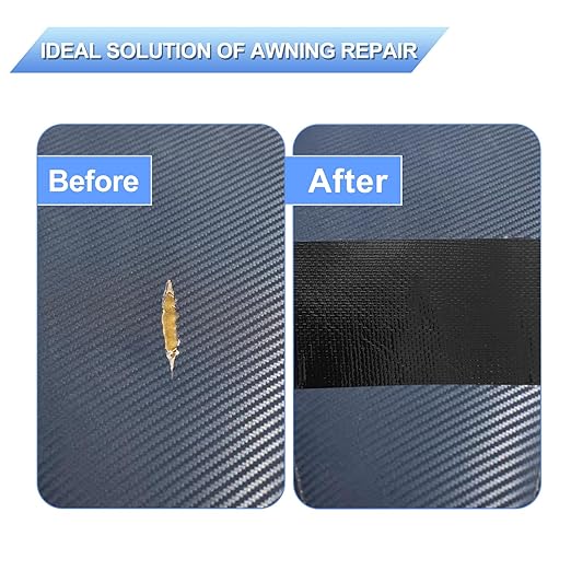 4.5Inch ร 40FT RV Awning Repair Tape with Scissors, Outdoor Heavy Duty Repair Tape for Tarp, Tent, Boat Cover, Canvas, Sail Tape, Waterproof, UVproof and Heat-Resistant Tear Repair Pctch Kit