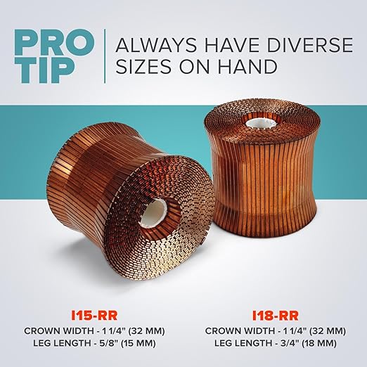 IDL Packaging Heavy Duty Staples Roll - 1 1/4" x 5/8" x 0.07" (5 Boxes, 5000 pcs) - Non-Rusting Stainless Steel - Industrial Staples for Stapler