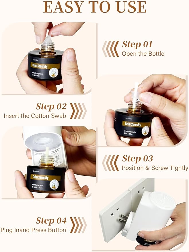 SF101S Smart Wi-Fi Waterless Ultrasonic Essential Oil Diffuser–100% Plant-Based,120-Day Natural Air Freshener & Aromatherapy scent Diffuser Covers 100㎡ for Home,Hotel-Lavender Citrus Musk