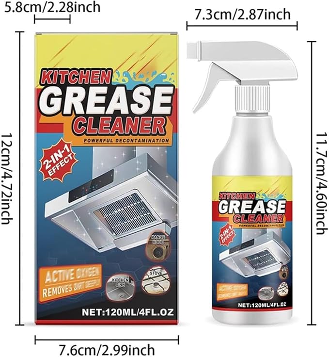 Powerful Kitchen Grease Cleaner, Powerful Clean Kitchen Oil Stains Spray, Heavy Duty Degreaser Cleaner Spray, All Purpose Heavy Oil Cleaning Agent, Kitchen Foam Cleaner Stubborn Stains Cleaner (3)