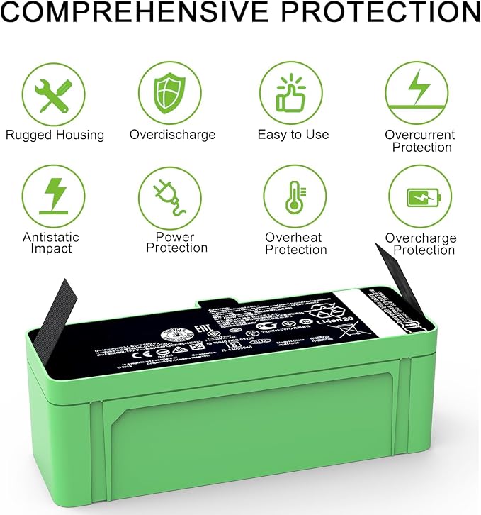 Dentsing Upgraded 3300mAh Replacement Battery 1800LI for iRobot Roomba 500/600/700/800/900 Series Compatible with Roomba 895 890 877 695 690 680 677 675 670 665 640 960 965 970 860 850 805 4376392