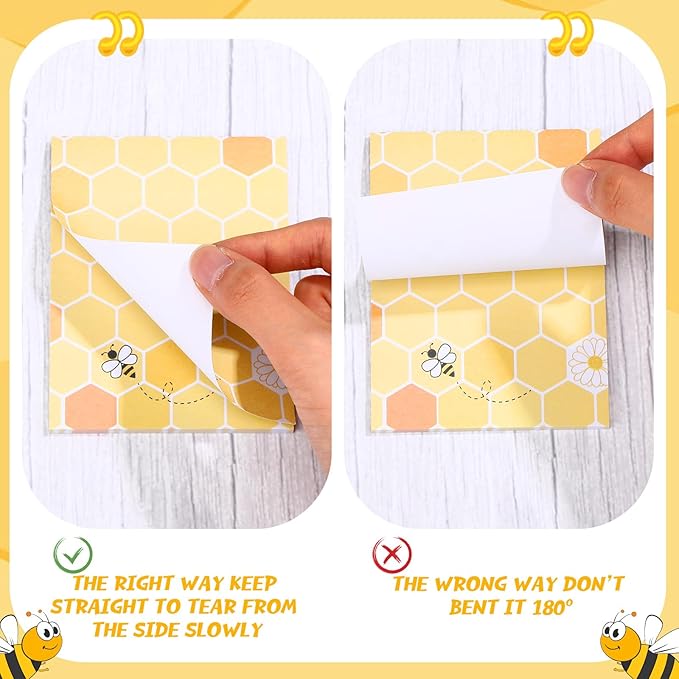 24 Pcs Bee Sticky Notes with Pens Bee Themed Gifts Self Adhesive Notepad Cute Memo Notes Pads Black Ink Ballpoint Pen for Animal Lover Christmas Gifts Office School Students Teacher Supplies