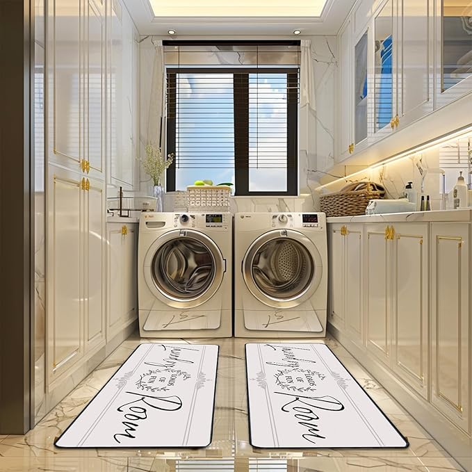Laundry Room Rug Runner 20"X59" Non Slip Farmhouse Mats Organization and Washable Floor Long Rugs for Laundry Room Accessories Mudroom Kitchen Bathroom Area Rugs Decor