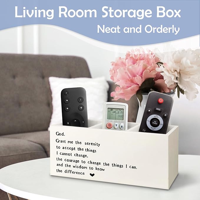 SNNDER Serenity Prayer Gifts Pen Holder for Desk, Christian Gifts for Women Men, God Grant Me the Serenity Bible Verses Wooden Pen Pencil Holder Organizer for Home Office Desk Accessories