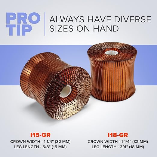 IDL Packaging Heavy Duty Stainless Steel Staples - 1 1/4" x 3/4" x 0.09" (1 Box, 1000 pcs) - Industrial Staples for Stapler