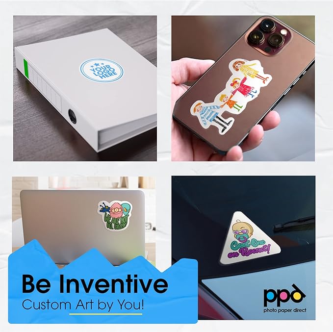 PPD Premium Printable Vinyl Sticker Paper for Inkjet Printer - 10 Sheets Matt Sticker Paper 8.5 x 11 - Self-Adhesive, Waterproof, Tear Resistant, Instant Dry - PPD-38-10