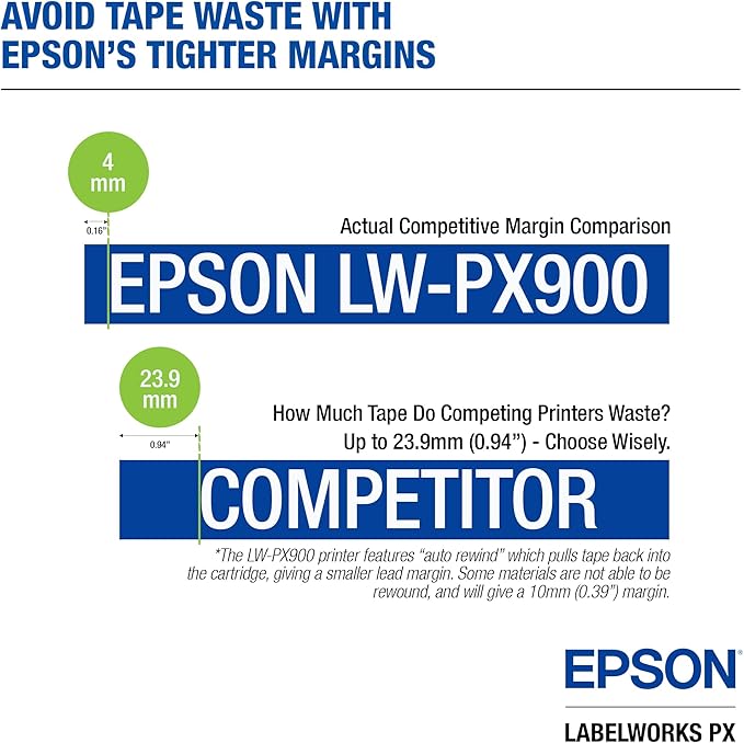 LABELWORKS Epson Asset Management Bundle - LW-PX900PCD Industrial Label Maker Kit, 236SMPX, 224SMPX, and 212SMPX PET (Polyester) Tape Cartridges - Black on Silver Matte Label Maker Tapes