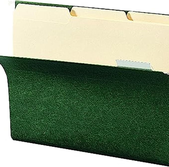 Smead Hanging File Folder, 1/5-Cut Adjustable Tab, Letter Size, Standard Green, Hanging Folders for Filing Cabinets, File Organizer Folder, 24 Per Box (92007)