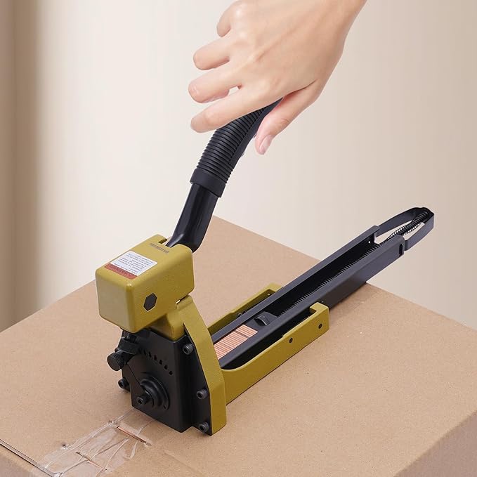 Carton Stapler Heavy Duty Manual Carton Closing Stapler with 100 Pcs Staples (1-3/8-Inch Crown, 3/4-Inch Length), Industrial Staple Tool for Sealed Boxes, Cartons, Corrugated Cardboard