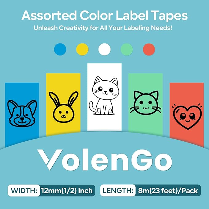 M950 Label Maker Bundle, Label Maker Machine with 5 Color Tapes, Rechargeable Bluetooth Labeler with Backlit LCD, Handheld Label Printer for Office Home Use