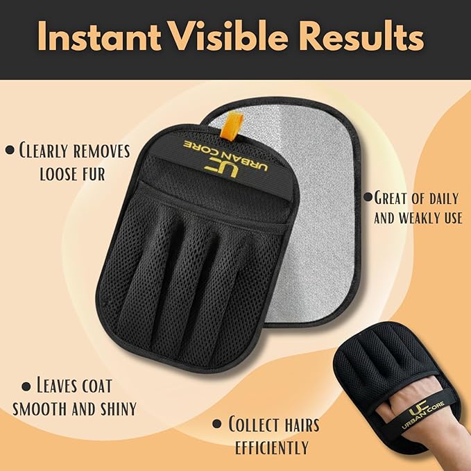 URBAN CORE. 2 PCS Electrostatic Pet Hair Removal Glove for Laundry Best Dog Hair Remover Glove Magic Brush for Pet Fur Removal on Couch Use for Cat Grooming Supplies Dog Grooming Tool