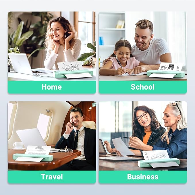 Phomemo P831 Portable Printers Wireless for Travel - 300 DPI Bluetooth Thermal Printer Support 8.5x11 US Letter & A4 Regular Copy Paper, Inkless Printer Compatible with Mobile & Laptop for Home Office