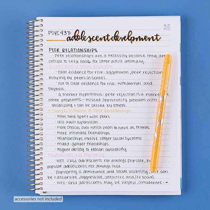 Erin Condren 8.5" X 11" Spiral Bound Productivity Notebook, Mid Century Circles, Functional 160 Lined Page and 80Lb Thick Paper Spiral Notebook, Stickers Included