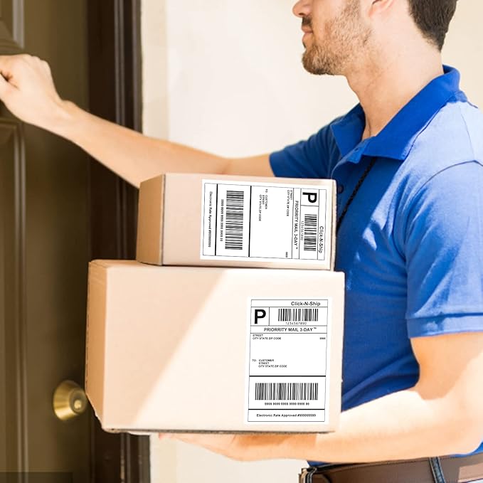 L LIKED Half Sheet Shipping Labels 2 per Sheet, 500 Sheets Printable 8.5" x 5.5" Sticker for Laser & Inkjet Printers Labels (1000 PCS Labels)