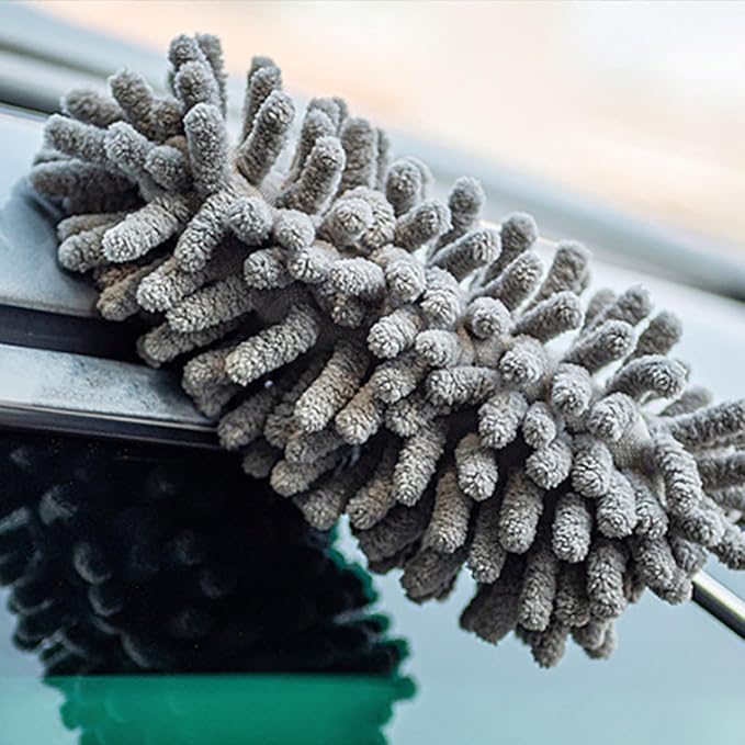 TopHomer Fiber Feather Duster with Stainless Steel Extendable Pole, Ceiling Fan Cleaner for Cobwebs High Ceiling Fan, Interior Roof, Wet & Dry Use (Model A)