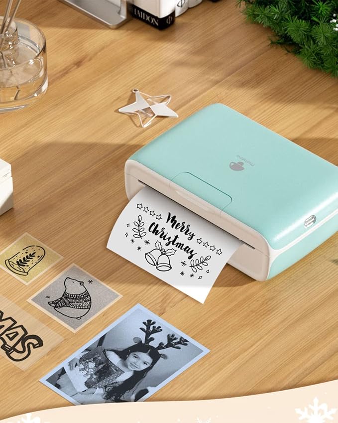 Phomemo M04S Portable Thermal Printer Bluetooth Label Printer, Sticker Note Printer, Support 2/3/4 inch Printing Width, 300 dpi,Compatible with Phones, Computer, Suitable for Labels, Notes, documents