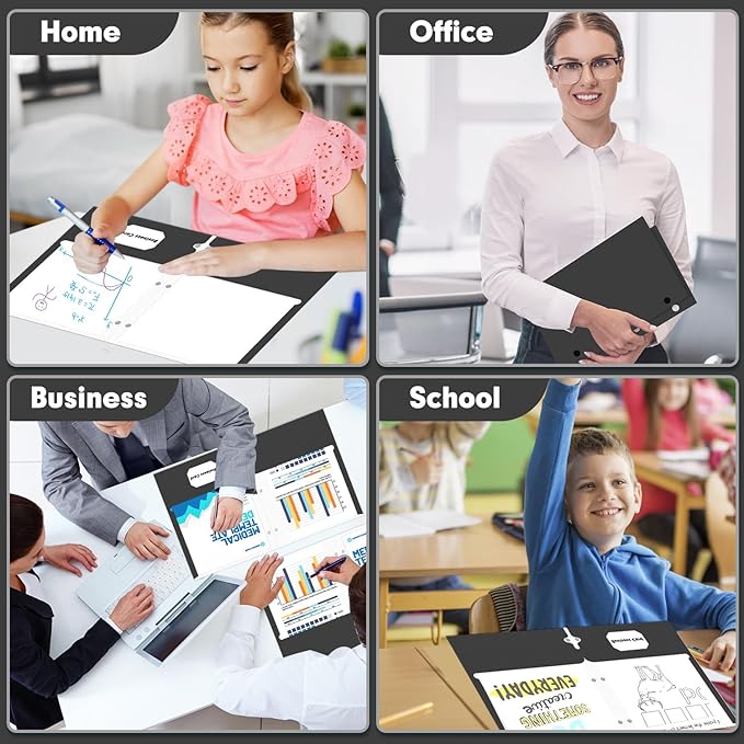 Two Pocket Portfolio Folders, PANDRI 60 Pack 3 Hole Punched 2 Pocket Folders for 3 Ring Binder, Letter Size Paper File Folder for School Office Home Business, Black