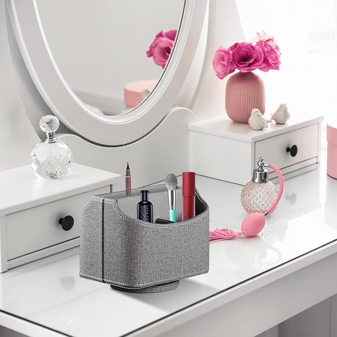 Remote Control Holder, Spinning Remotes Caddy Organizer for TV Accessories/ Controllers/ Office Supplies/ Phones, Bedside Table Desk Organizers and Decorations for Living Room, Desktop Storage Box