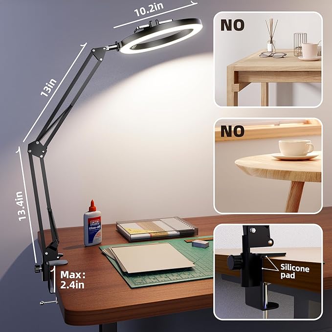 Ultra Bright 18W Ring Light for Desk with Overhead Phone Mount & Stable Phone Stand for Recording – Super Bright Lighting Ringlight for Artists/DIY Crafting/Repair Videos/Painting/Tutorial Recording